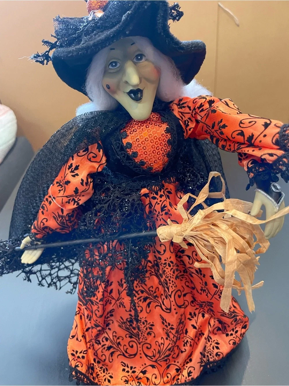 Halloween Witch  in Orange and Black